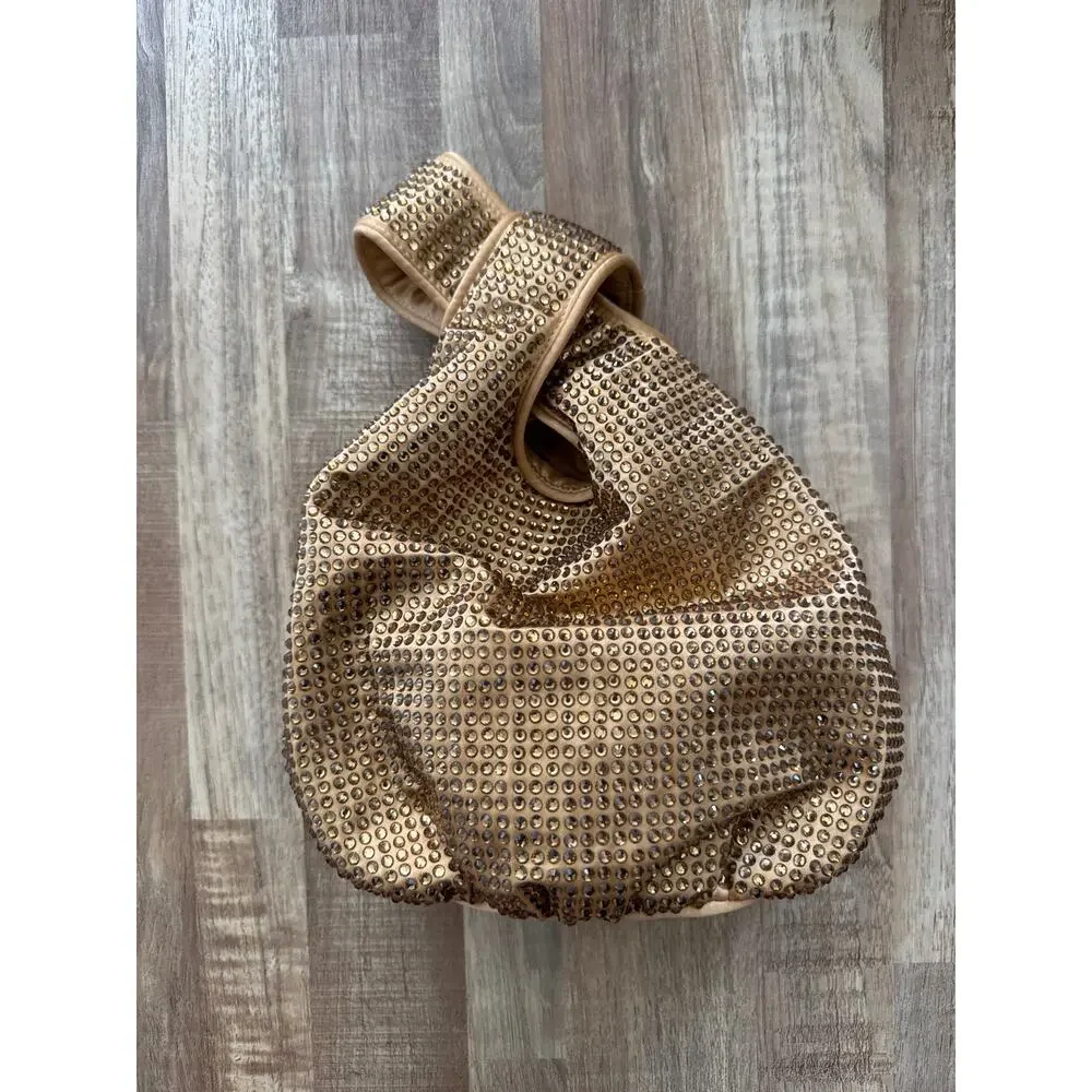 J. Crew Gold Satin and Crystal Santorini Looped Bag - Picture 2 of 5